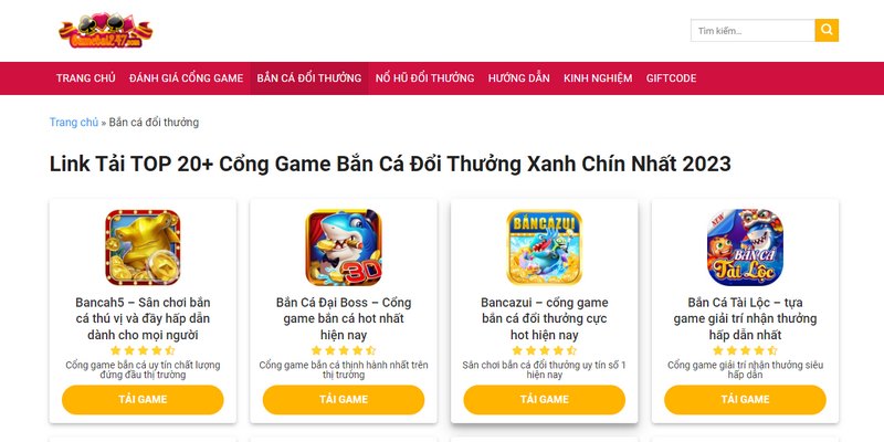 Chuyên mục review về bắn cá đổi thưởng tại cổng game