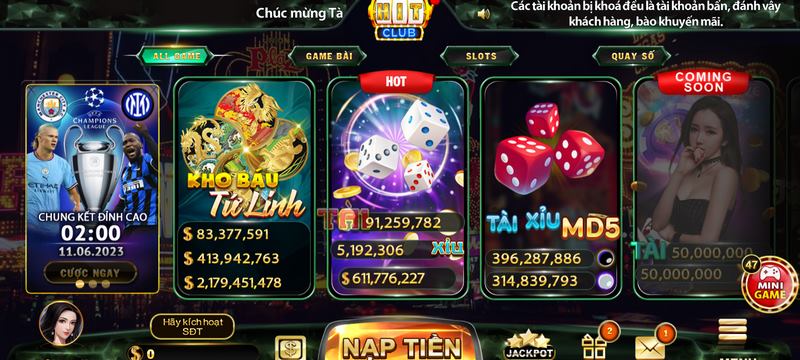 Cổng game Hit Club đang là điểm đến hấp dẫn thu hút người chơi