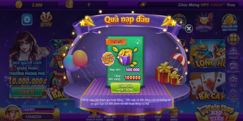 Những khuyến mãi tại cổng game V99