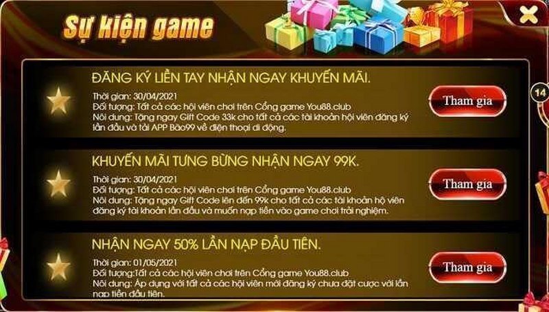 Ưu đãi tại cổng game với nhiều khuyến mãi khủng