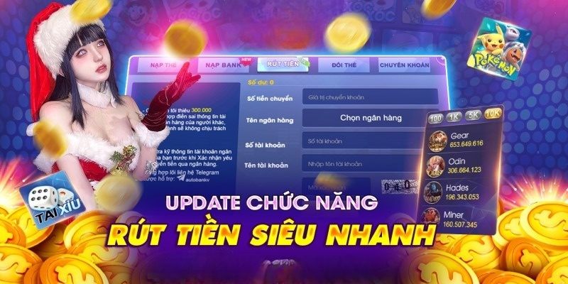 Rút tiền Vuaclub siêu nhanh