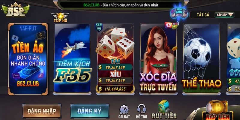 B52 tự hào mang đến kho tàng game đổi thưởng hấp dẫn