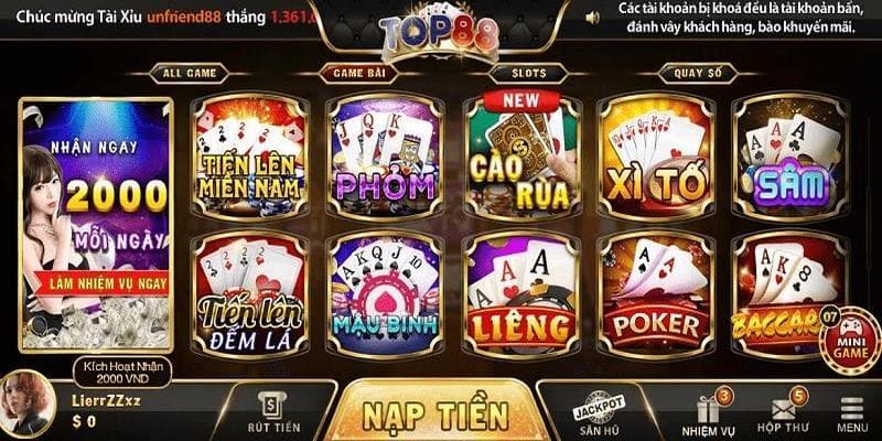 TOP88 mang đến cho người chơi trải nghiệm phong phú